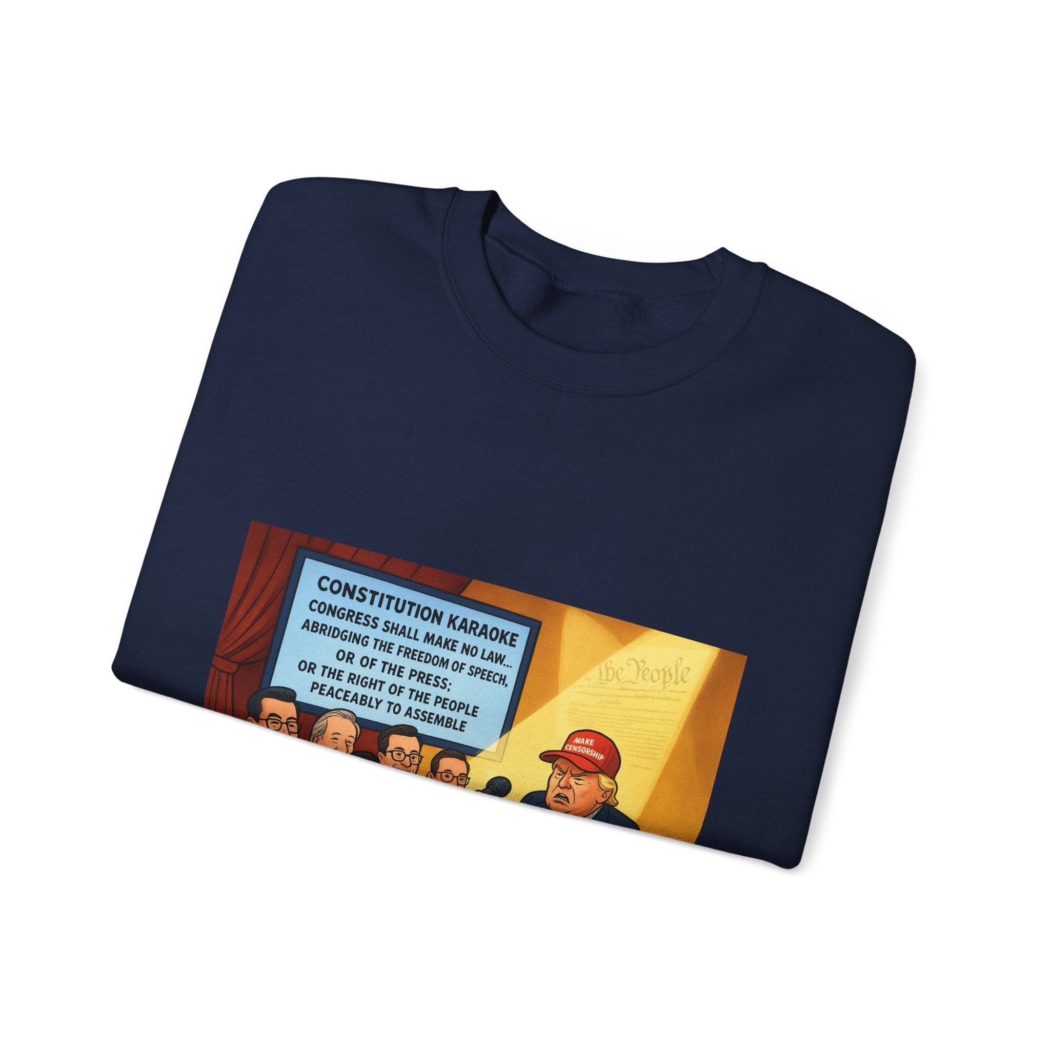 Patriotic Humor Crewneck Sweatshirt, Funny Gift for Political Enthusiasts, Comfy Casual Wear, Ideal for Gift Giving, Unisex Fashion