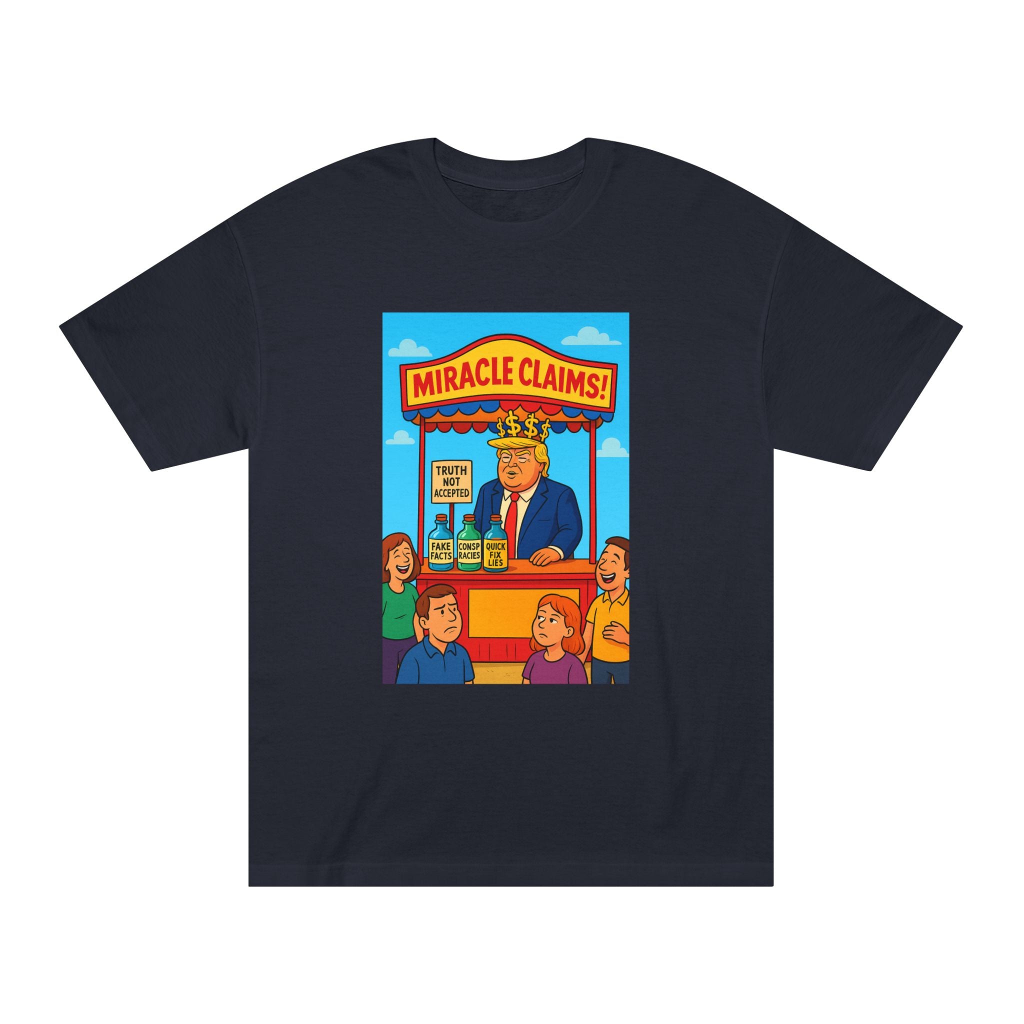 Funny Miracle Claims Unisex Classic Tee, Humor Shirt, Gift for Friends, Casual Wear, Statement T-Shirt, Unisex Graphic Tee