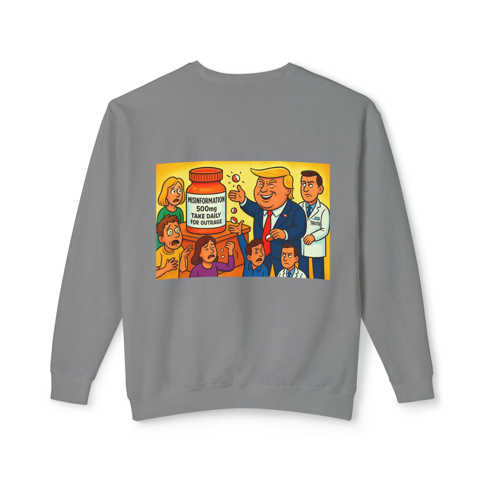 Trump-Inspired Unisex Lightweight Crewneck Sweatshirt, Funny Gift for Dad, Graphic Sweatshirt, Casual Wear, Political Apparel