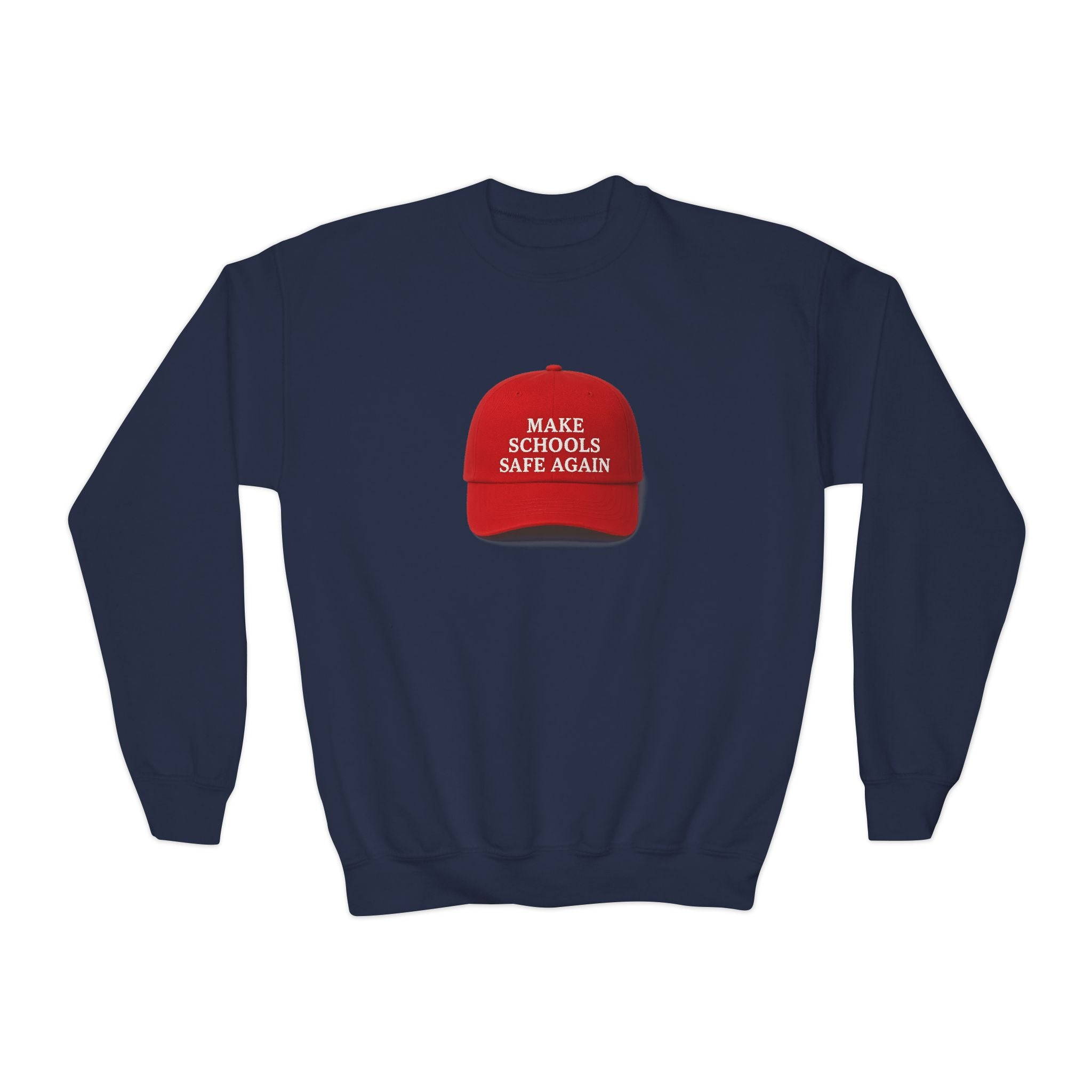 Youth Crewneck Sweatshirt - "Make Schools Safe Again" - Perfect for Activism, School Events, Gifts, Youth Apparel, Casual Fashion