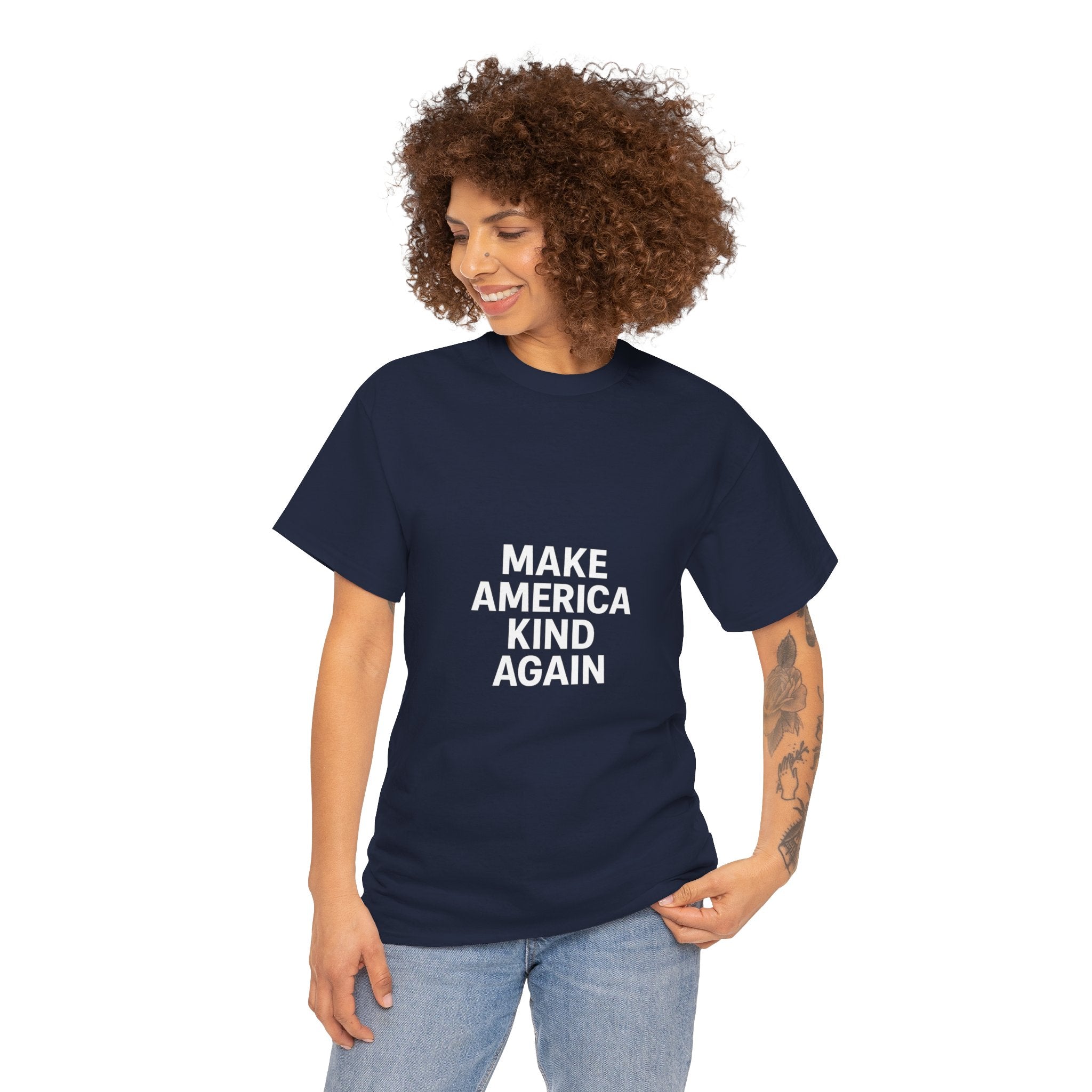 Make America Kind Again Unisex Heavy Cotton Tee, Funny Quote T-Shirt, Political Statement Shirt, Gift for Activists, Casual Wear