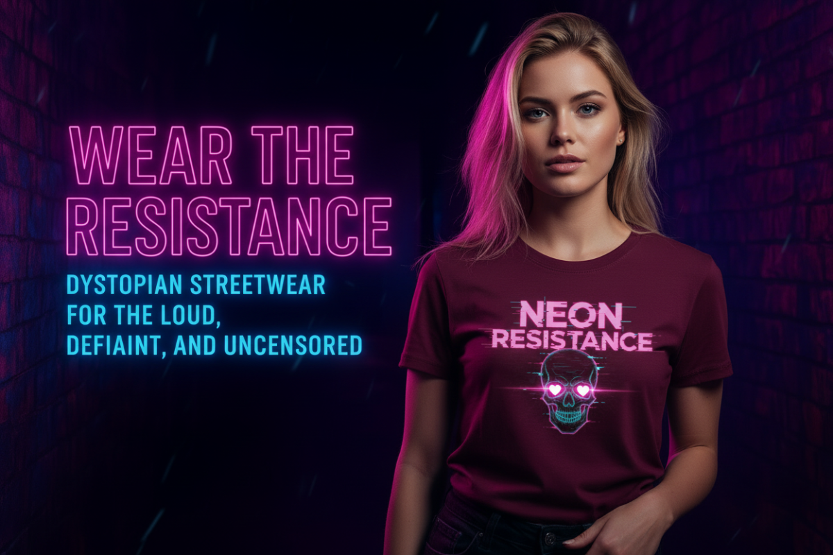NEON RESISTANCE blonde model slideshow banner